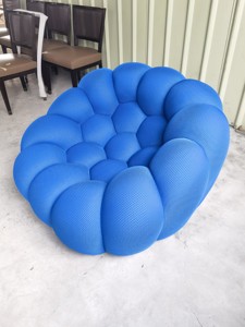 Canapé Bulle Moderne de Luxe Disen, Monoplace, Bleu, Tissu 5D, Éponge Haute Densité, Pieds en Bois, Modulaire pour Salon - Product Image 6
