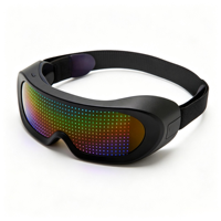 Lunettes LED RGB rechargeables à commande par application, en ABS/Silicone, avec texte personnalisé, lumière dynamique, durables, pour fêtes intérieures/extérieures