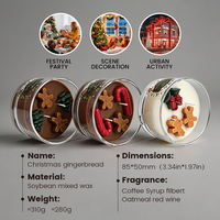 Bougie aromatique artisanale en cire de soja style bonhomme en pain d'épices de Noël pour la décoration de la maison en Diwali, la fête des pères, les fêtes, dans un bocal en verre
