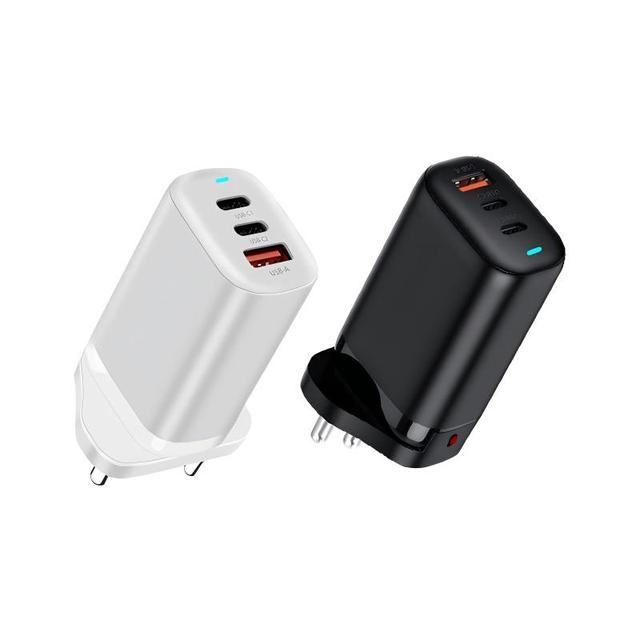 USB C 65W Smart Wall Charger,GaN 3 Port PD 3.0 QC4.0 Fast Charging USB C Charger for Laptop,Galaxy,Iphone and More
