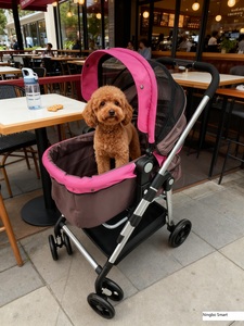 Outdoor Waterproof Lightweight Folding 4-<strong>Wheel</strong> Aluminum Alloy <strong>Pet</strong> Carriage <strong>Trolley</strong> for Small Dogs &amp; Cats-Durable Classic Design - Product Image 5