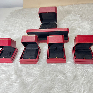 Luxury Red <b>Jewelry</b> Box Gift Case Velvet Lined Ring Box Necklace Box Custom <b>Packaging</b> for <b>Jewelry</b> Display - Product Image 2