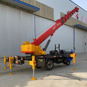 Mini grue tricycle à flèche télescopique de 3 tonnes avec petit tricycle <span class=keywords><strong>chaiss</strong></span> diesel et électricité Mini grue hydraulique à trois roues - Product Image 5