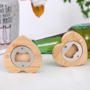 Natural Bamboo <strong>Fridge</strong> Heart-shaped Bottle Opener <strong>Custom</strong> Logo Beer Opener Bar Kitchens Parties Bottle Opener With <strong>Magnet</strong> - Product Image 4