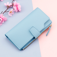 Dompet Panjang Wanita Pu Dompet Ritsleting untuk Wanita Dompet Clutch