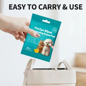 Lingettes humides jetables et réutilisables pour animaux de compagnie, lingettes nettoyantes pour les taches de larmes, lingettes sûres pour les yeux et les oreilles des petits chiens, chiots et chats - Vente en gros usine - Product Image 6