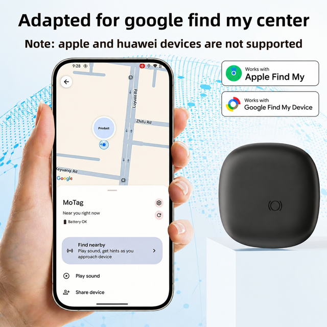 Android Global Google Smart GPS Tracker Locator Key Finder Wireless Anti-Lost Device Waterproof 1-Year Battery for Pets