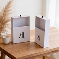 Boîte cadeau coulissante personnalisée en carton blanc mat recyclable avec lamination mate, emballage rigide en papier pour flacon de parfum, bijoux, collier