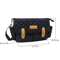 Sac à langer de voyage personnalisé en nylon de haute qualité avec porte-gobelets et bretelles, organisateur de poussette suspendu pour bébé noir