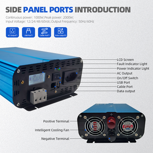 하이 퀄리티 1500W/2000W 순수 사인파 자동차 인버터 오프 그리드 12V 24V 48v DC 에 220V AC 1000W/1200W 전력 인버터 변환기 - Product Image 3