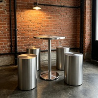 Tabouret en acier inoxydable, tabouret de bar robuste, chaises résistantes à l'usure et imperméables pour restaurant et bar, gain de place
