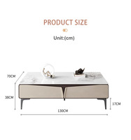Muebles Modernos Europeos para Sala de Estar, Mueble para TV de Gran Tamaño con Superficie de Piedra, Combinación de Consola, Juego de Mesa de Centro de Lujo, Sólido