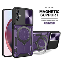 Coque de protection antichoc pour téléphone portable Samsung Galaxy A04E/A04/A04S, avec fenêtre coulissante, porte-anneau de luxe