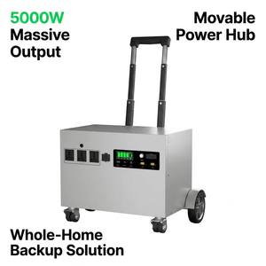 Générateur solaire H5000 5000W, station d'alimentation à batterie 5120Wh, mobile pour la maison, les situations d'urgence, le travail en extérieur, UPS - Product Image 5