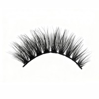 3 paires de faux cils entiers en fibres synthétiques, bande noire, styles de cils variés pour le maquillage quotidien