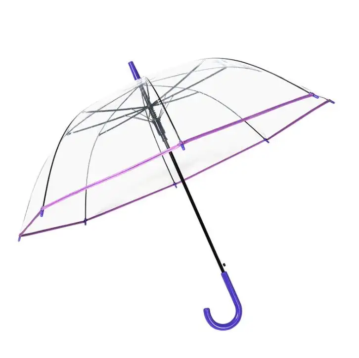 Tùy Chỉnh Người Lớn Mens Chữ Ký Lồng Chim Trong Suốt Rõ Ràng Dome Bong Bóng Mưa Umbrella Với In Logo