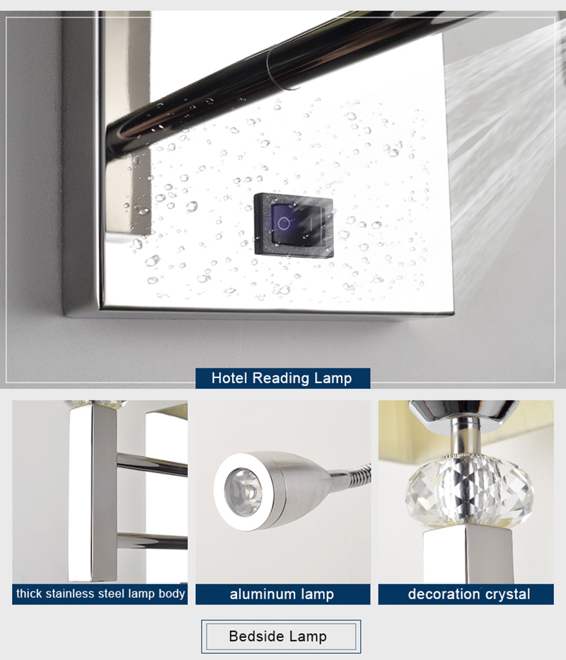 Modern Reading Wall light E27 Indoor Decorative Square Nordic Sconce Lighting Fixtures Hotel Fabric led Wall Lamp