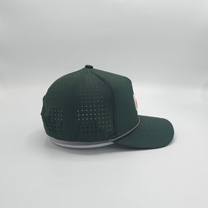Casquette Snapback OEM personnalisée de haute qualité, 5 panneaux, gris anthracite, visière plate, découpe laser, perforations, imperméable - Product Image 2