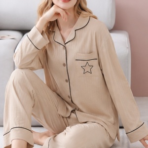 Conjunto de Pijama de Dos Piezas de Satén de Lujo para Mujer, Estilo Europeo Americano, Cintura Elástica, Manga Larga, Transpirable, Tallas Grandes - Product Image 3