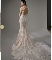 Robes de mariée élégantes et modernes pour la maternité Illusion Dentelle française Doublure nue Longueur au sol Tissu en mousseline de soie Silhouette de sirène/trompette