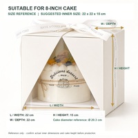 Boîte cadeau pour gâteau avec fenêtre transparente et nœud en ruban, emballage pour desserts de boulangerie, gâteaux d'anniversaire et cadeaux de fêtes