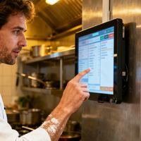 Tablet Android de cocina resistente para gestión de servicio de alimentos, procesamiento de pedidos, gestión de inventario y sistema de visualización de cocina