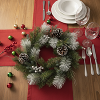 Guirlande Artificielle Délicate 60 cm avec Pommes de Pin et Baies Blanches pour Décoration de Noël 2026, Idéale pour la Maison et les Fêtes