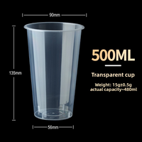 Gobelet en plastique PP 2-en-1 avec plateau porte-collations, personnalisable avec logo, jetable, pour bubble tea et milk tea, qualité alimentaire, vente en gros, usine OEM