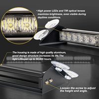 Pinzhi Barra de Luces Estroboscópicas de Emergencia para Coche/Camión, 2x14 Pulgadas, 24 LED, 12V 12W, Universal, Nueva (Parabrisas Delantero/Trasero/Plataforma)