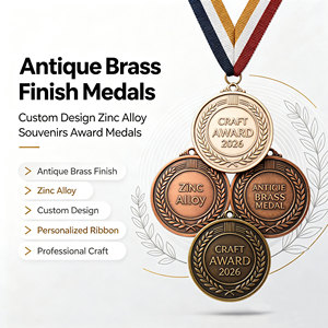 Médailles en laiton antique, design personnalisé, alliage de zinc, souvenirs, médailles de récompense avec ruban personnalisé, artisanat métallique professionnel - Product Image 4