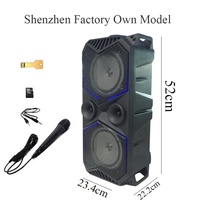 Nuevo Modelo de Altavoz Portátil de Madera con USB, Tarjeta TF, Radio FM, Altavoz Bluetooth Inalámbrico, Sistema de Karaoke para Teléfono Inteligente y Ordenador Portátil