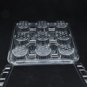 Tùy chỉnh rõ ràng Con dấu nhựa <span class=keywords><strong>container</strong></span> thực phẩm cho salad bánh cookie Hộp quà tặng với logo dập nổi hình vuông - Product Image 4