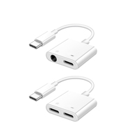 Adaptador al por Mayor, Adaptador de Auriculares Dual Tipo C, Conector de Audio, Adaptador de Carga Rápida PD, Divisor para Teléfono
