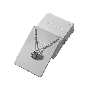 100pcs 350gsm珠宝卡项链展示卡带袋自封袋艺术纸标签DIY珠宝包装