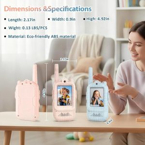Walkie Talkies Portátiles para Niños, Paquete de 2, Recargables, 650 mAh, Plástico, Impermeables, Intercomunicador con Video, Alcance de <1.5 km, Juguete Familiar para Interiores/Exteriores - Product Image 4