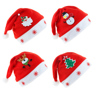 YH-240 Cappello <span class=keywords><strong>di</strong></span> Babbo <span class=keywords><strong>Natale</strong></span> Rosso con Design Cartoon <span class=keywords><strong>per</strong></span> <span class=keywords><strong>Adulti</strong></span> e Bambini - Product Image 1