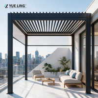 Pergola à lames orientables en aluminium sur mesure pour les entrepreneurs et les constructeurs, avec télécommande électrique, pour terrasse et jardin