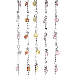 CZ Stone Station Chain | 18K PVD Gold Stainless Steel Colorful <b>Bead</b> Chain for DIY Necklace <b>Bracelet</b> <b>Making</b> - Product Image 5