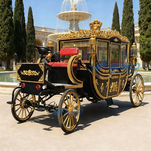 Carruaje Eléctrico Blanco de Alta Gama Modelo 2025, Estilo Cenicienta, con Caballos, 4 Ruedas, para Bodas y Turismo - Product Image 2