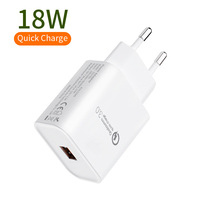 Chargeur USB QC 3.0 18W, chargeur mural à charge rapide, prise EU, adaptateur secteur standard européen, certifié CE pour téléphone portable Samsung