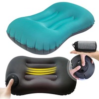 Coussin gonflable d'extérieur pour le cou, appui-tête, support lombaire de bureau, carré, en polyester et nylon, gonflage rapide