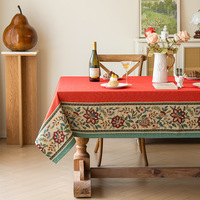 Nappe de table haut de gamme en coton et lin, nouvelle, épaisse, style pastoral américain, luxe léger, rectangulaire, pour table basse, nappe de style français