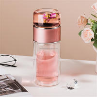 Séparateur de thé élégant de haute qualité, gobelet en verre à Double couche, sécurité antidéflagrant avec entrepôt de thé, tasse de thé à fleurs 280ml