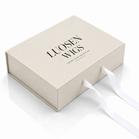 Boîte à perruque pliable magnétique personnalisée de haute qualité, boîte cadeau en carton de luxe premium, emballage en papier pour extensions de cheveux