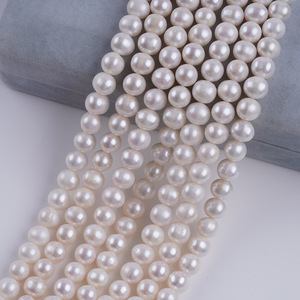 Collar de Perlas de Agua Dulce Naturales al por Mayor de Zhuji, 8-9 mm, Casi Redondas, Perforadas, Semi-Acabadas, Material para Joyería DIY - Product Image 5