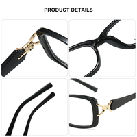 Monturas de Gafas Ópticas Modernas para Mujer, Gafas de Lectura con Patillas Estrechas Cuadradas, Monturas de Gafas con Bisagras Metálicas TR90