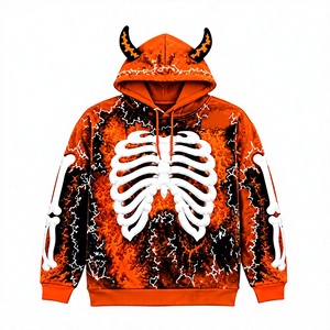 Custom <b>Skeleton</b> Graphic Hoodie <b>Full</b> Sublimation Print Pullover Hoodie Supplier - Product Image 1