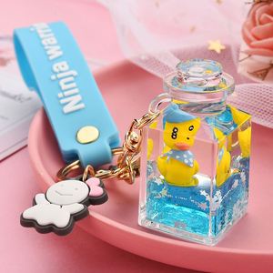 Creative Fashion <b>Square</b> Keychains Liquid Floatation Keyring Trend Car <b>Key</b> Pendant Cute Bag Keyfob Ornament - Product Image 5