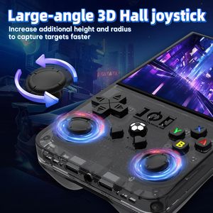 R36MAX レトロ携帯ゲーム機 4.0インチ 64GBメモリ ビデオゲーム機 30エミュレーター 非タッチスクリーン 透明ブラック - Product Image 6