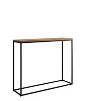 Table console moderne en bois PB avec pieds en métal noir, design minimaliste pour entrée, salon, meubles Lumetal Vietnam